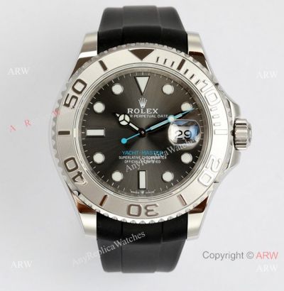 Rolex Yacht-Master 40mm Dark Rhodium Oysterflex Watch Swiss 3235 Movement